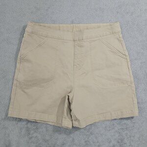 NEW Nautica Jeans Womens L Beige Casual Stretch Shorts// 26PT